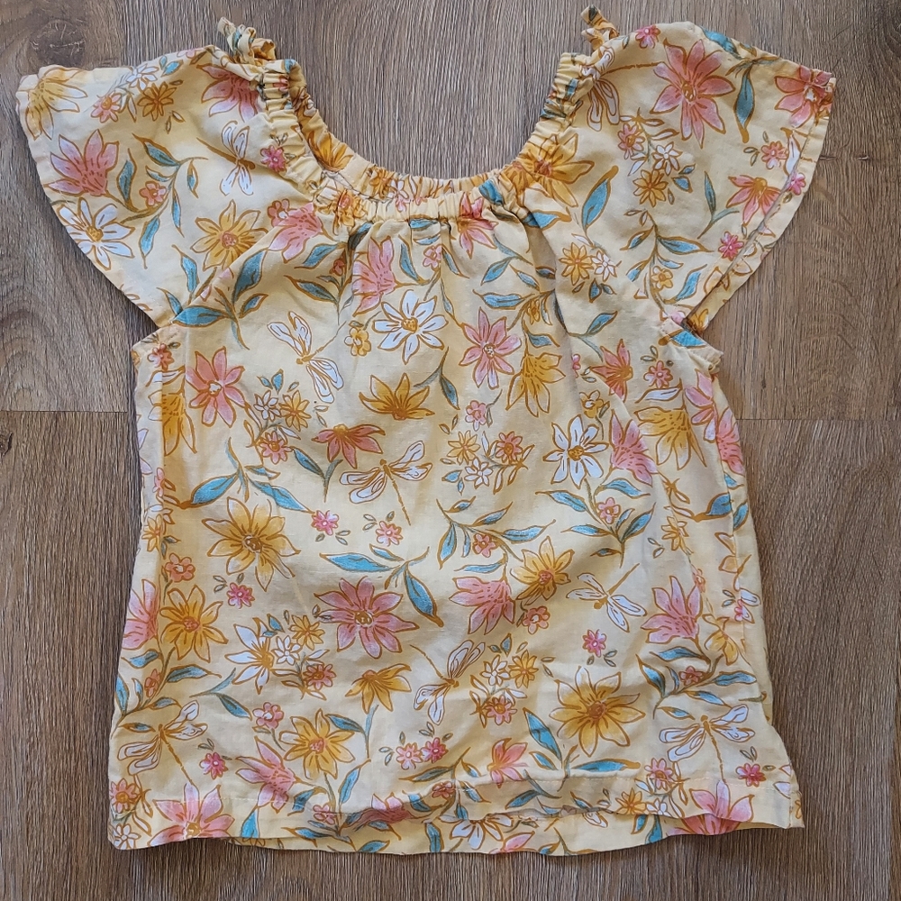 Carter's Floral Blouse with Split Shoulder Sleeves size 5T